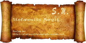 Stefanovits Margit névjegykártya