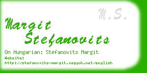 margit stefanovits business card